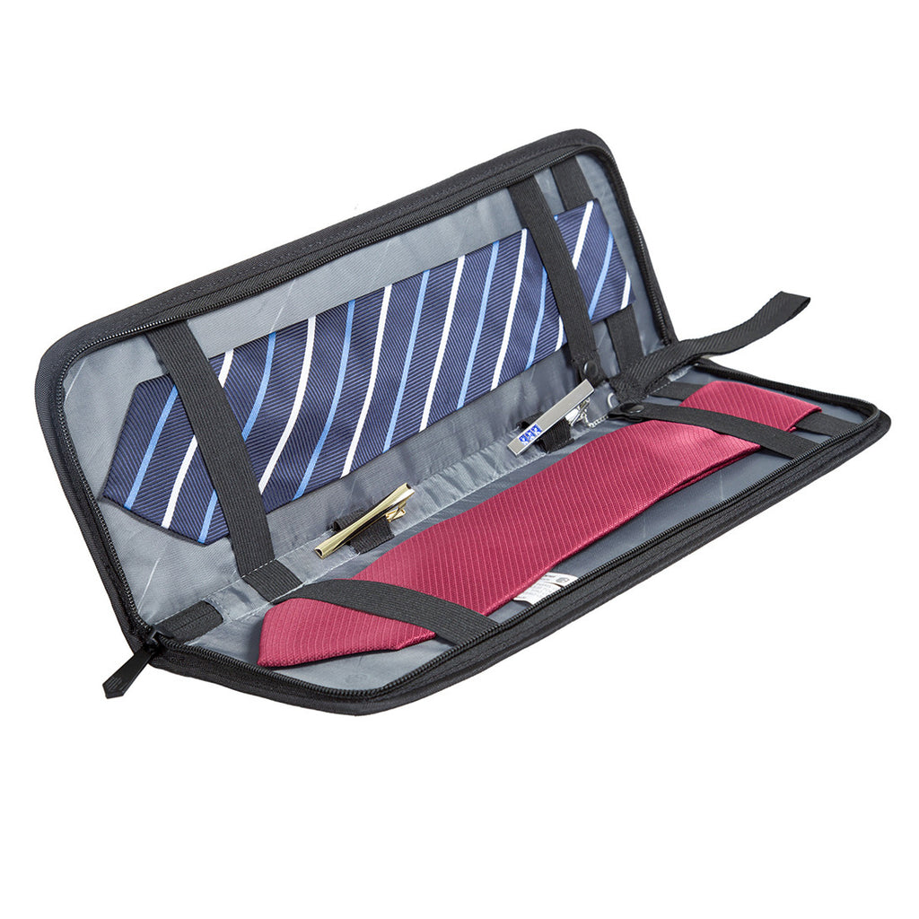 Men's Lightweight Black Nylon Tie Organizer With Zipper Little Tie Case Fashion Tie Storge Luggage Travel Bags
