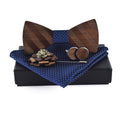 Wooden Bow Tie Set for Men Classic Bow Tie Kerchief and Cufflink Design Set High-end and Elegant Bow Tie Set